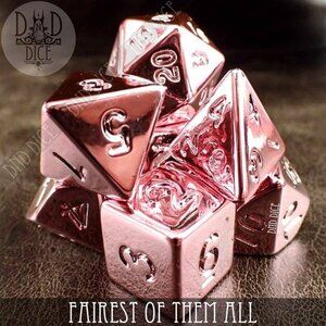DND Dice Set - Fairest of Them All - 7 Acrylic Dice - RPG Tabletop Gaming‎